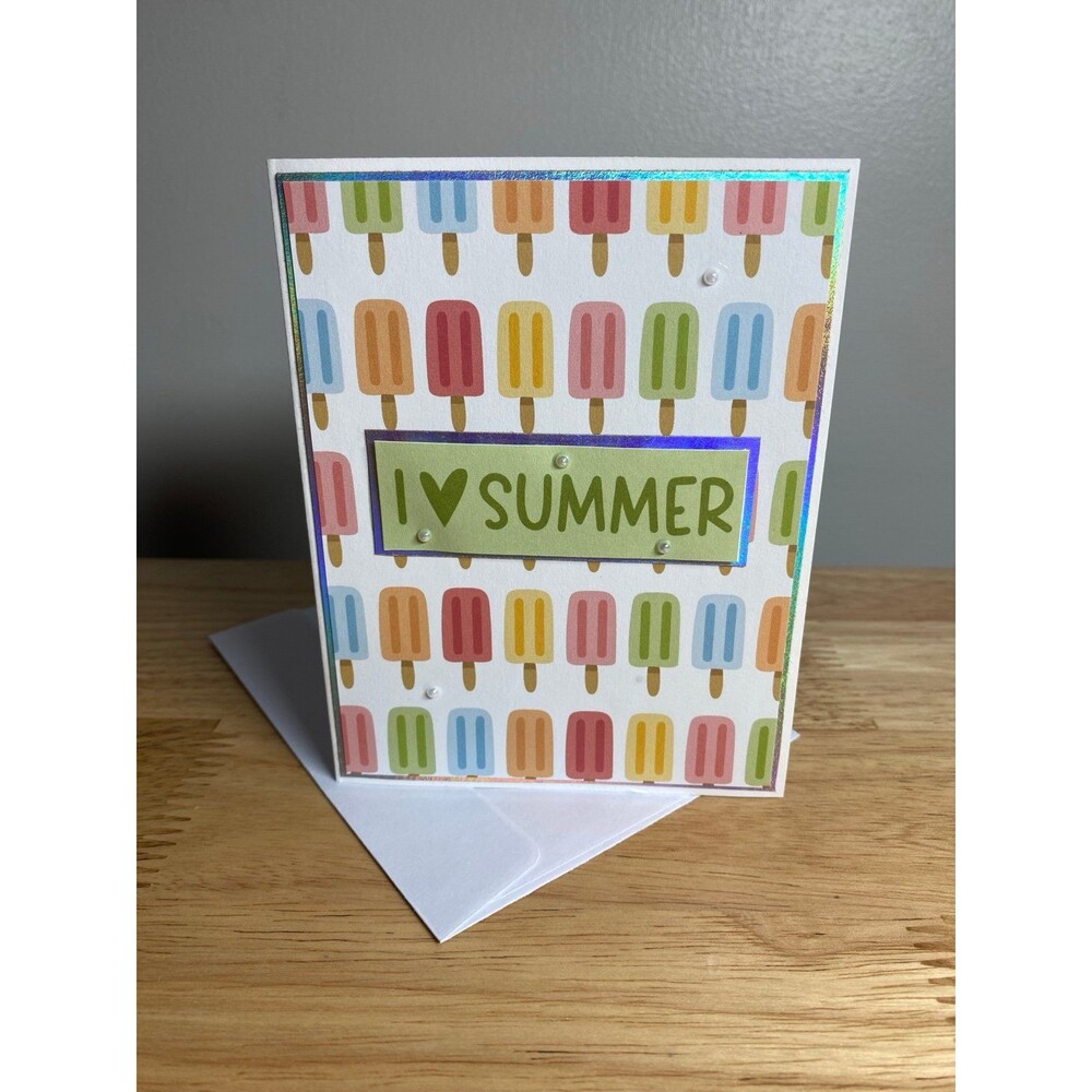 Handmade Summer Blank Greeting Card A2 & Envelope